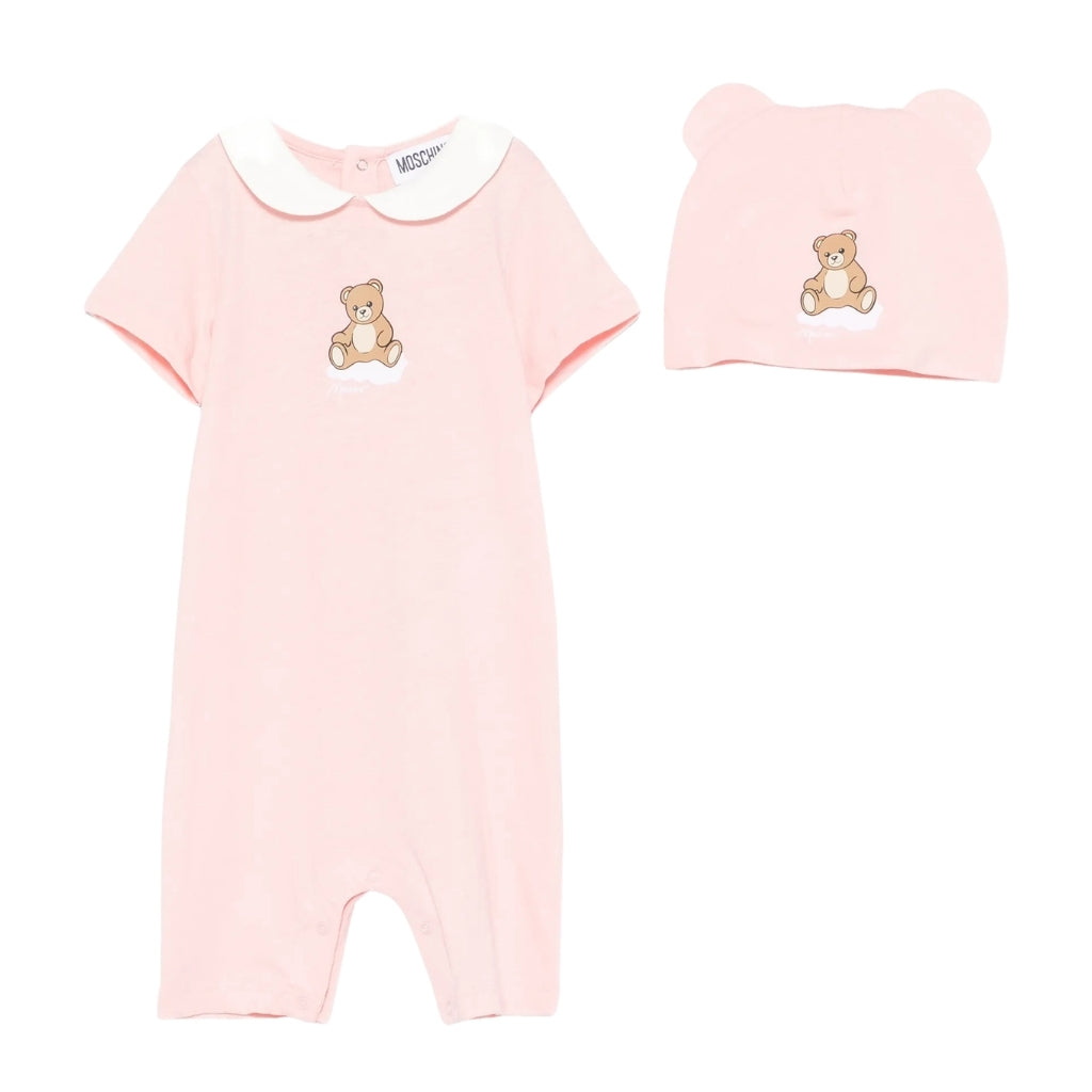 Moschino Kids Romper And Hat Gift Set