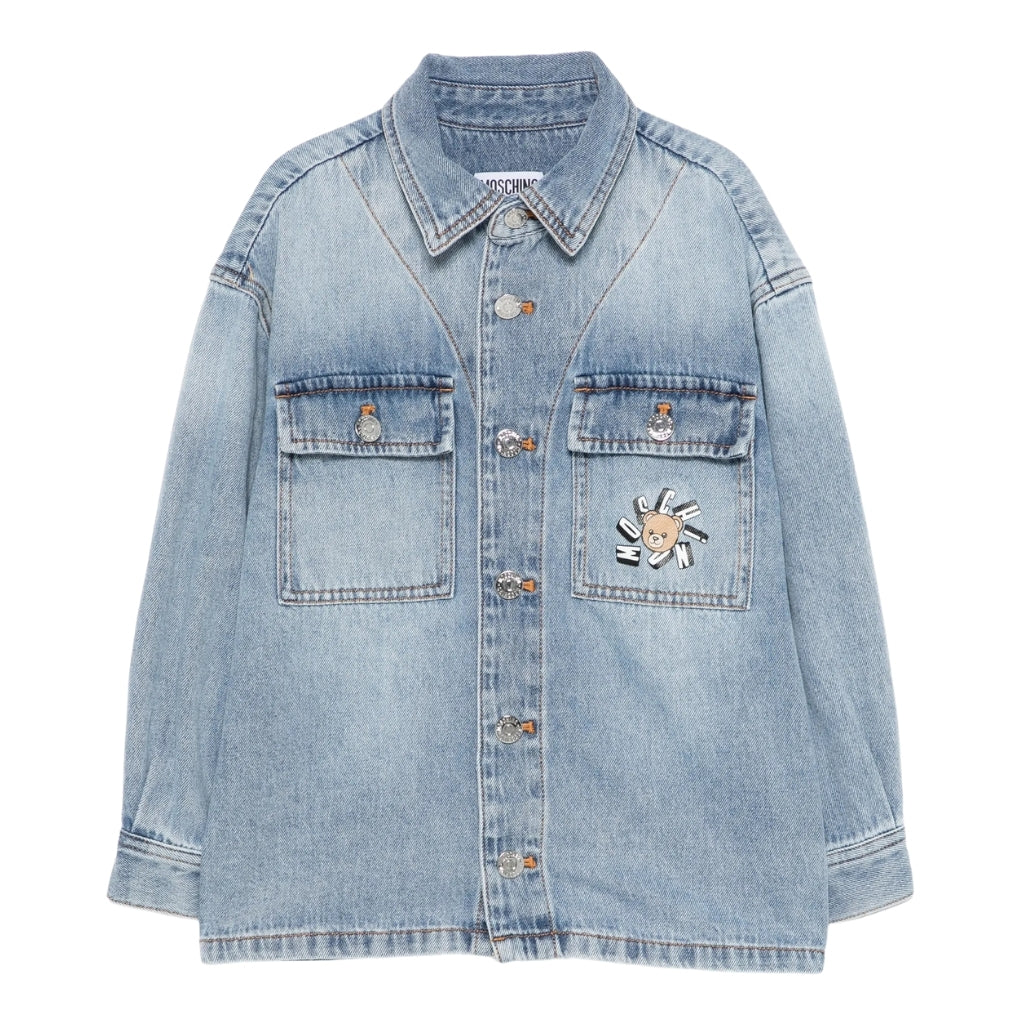 Moschino Kids Teddy Bear Denim Shirt
