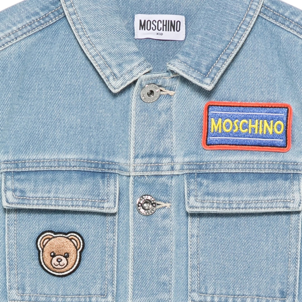 Moschino Kids Teddy Bear Denim Gilet