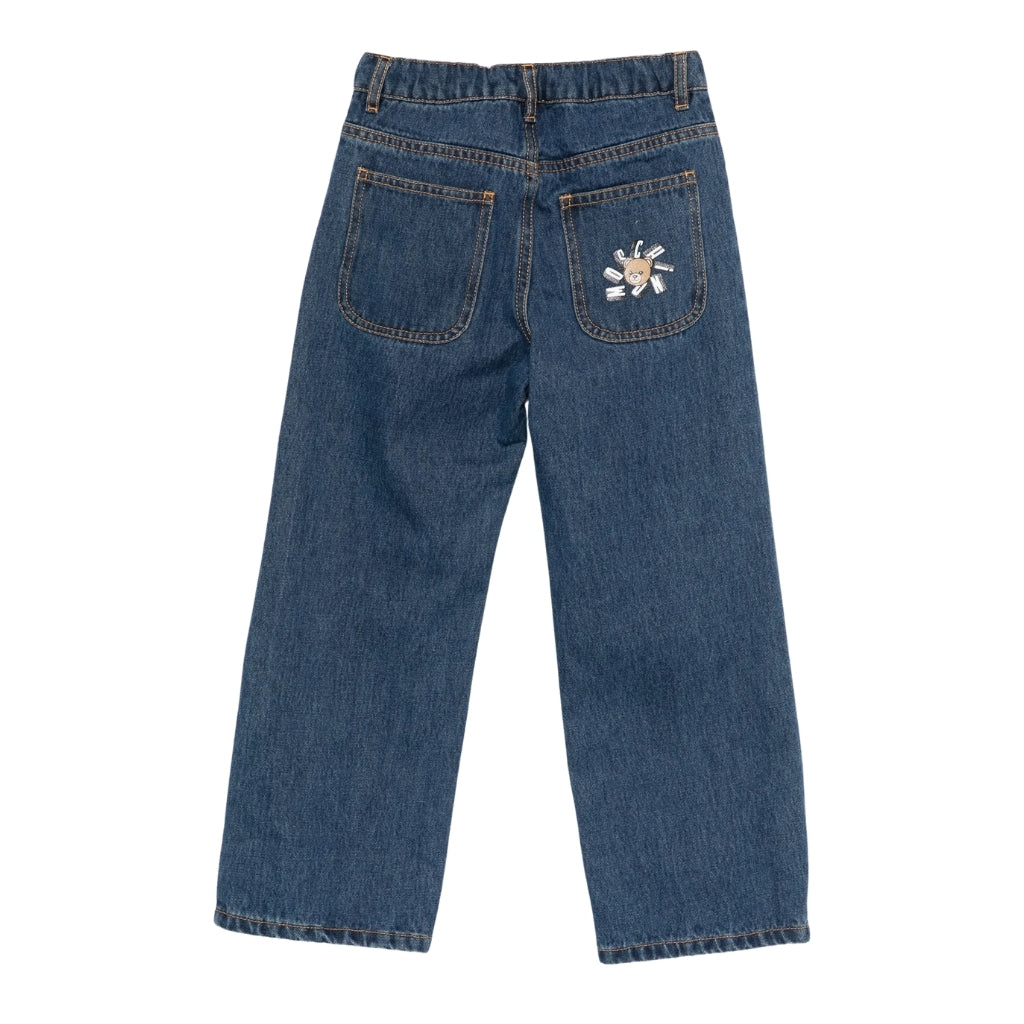 Moschino Kids Teddy Bear Denim Trousers