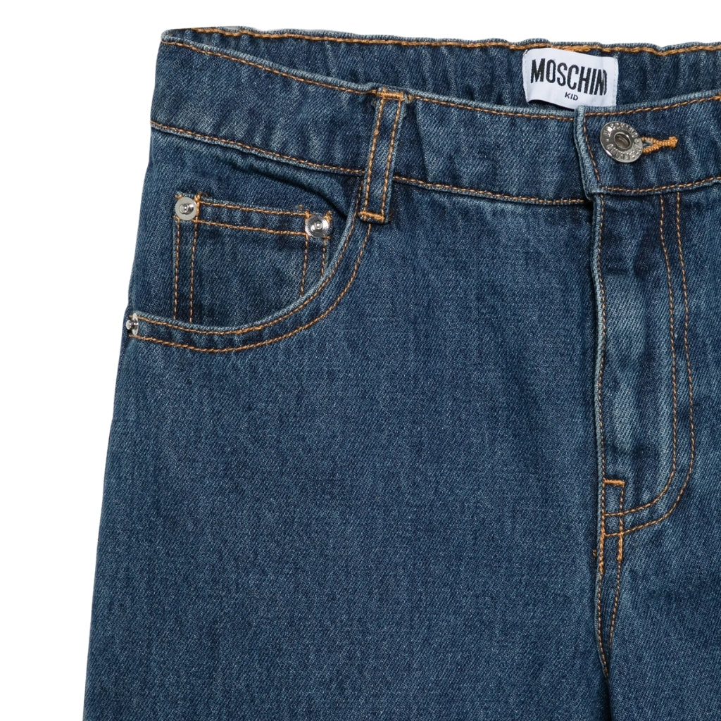 Moschino Kids Teddy Bear Denim Trousers