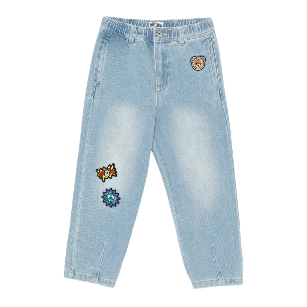 Moschino Kids Teddy Bear Denim Trousers