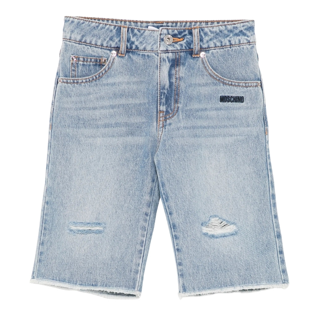 Moschino Kids Logo Denim Shorts
