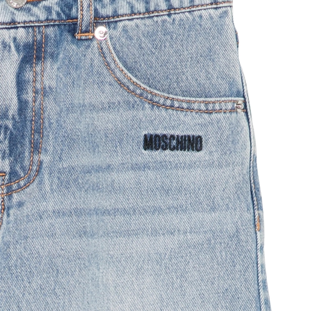 Moschino Kids Logo Denim Shorts