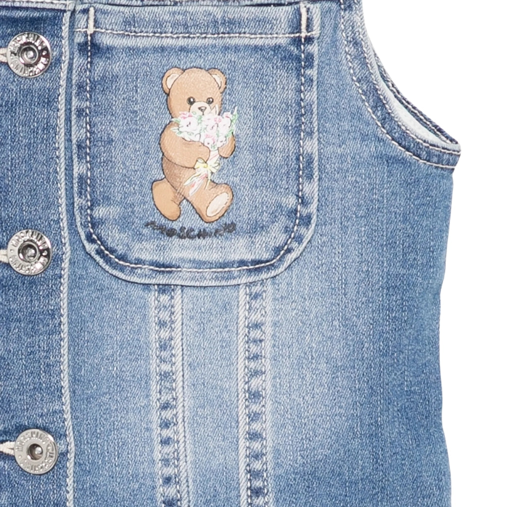 Moschino Kids Teddy Bear Denim Gilet