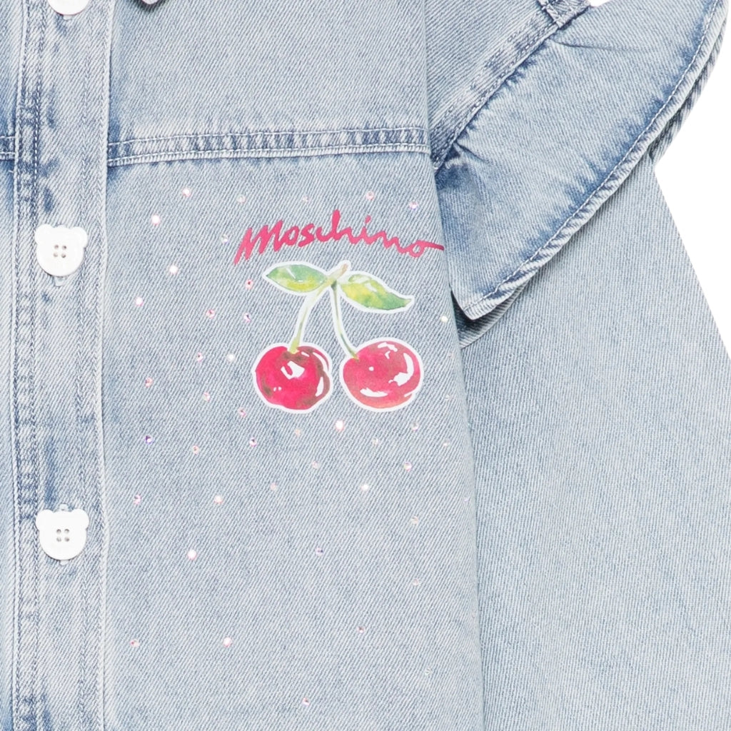 Moschino Kids Cherry Logo Denim Jacket