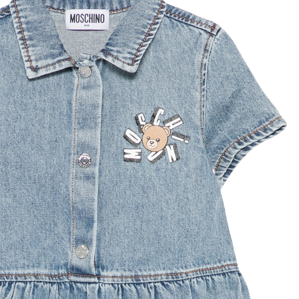 Moschino Kids Teddy Bear Denim Dress