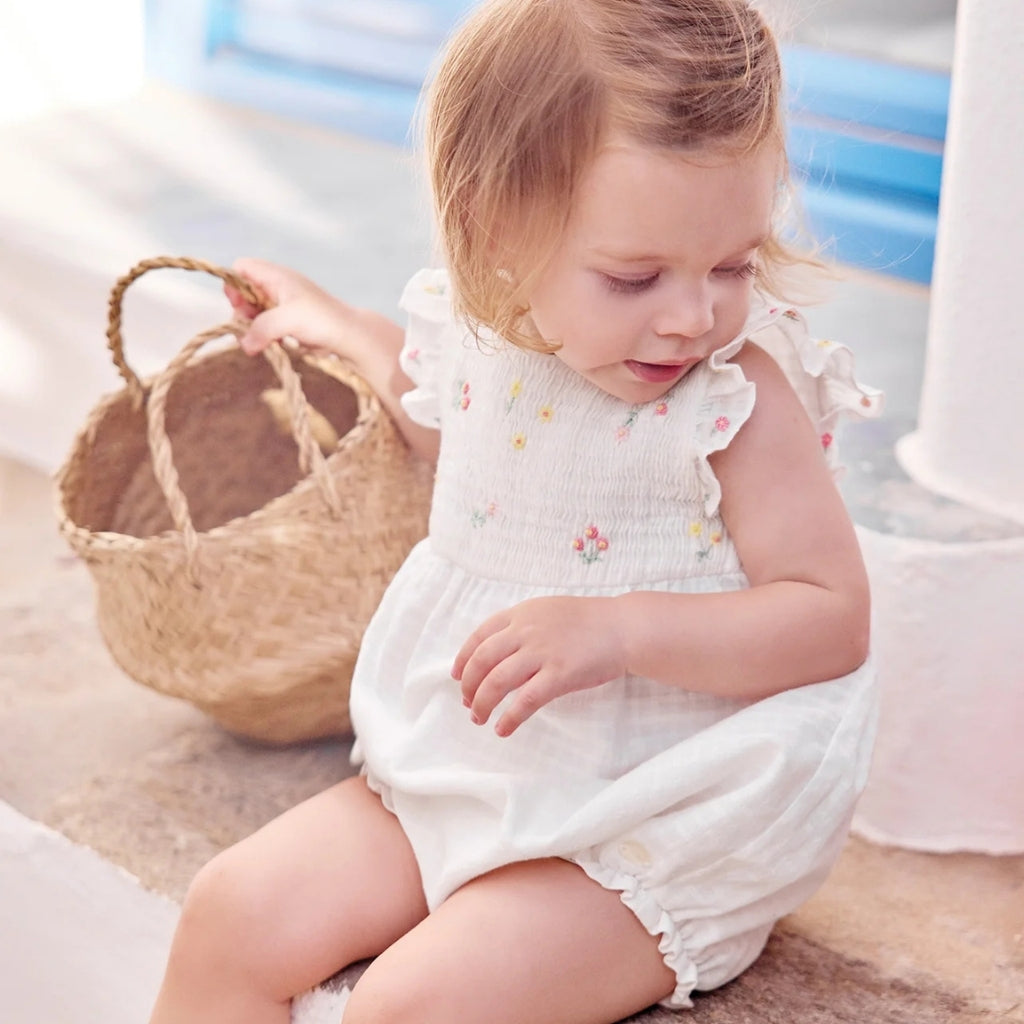 Tartine Et Chocolat Floral Embroidered Romper