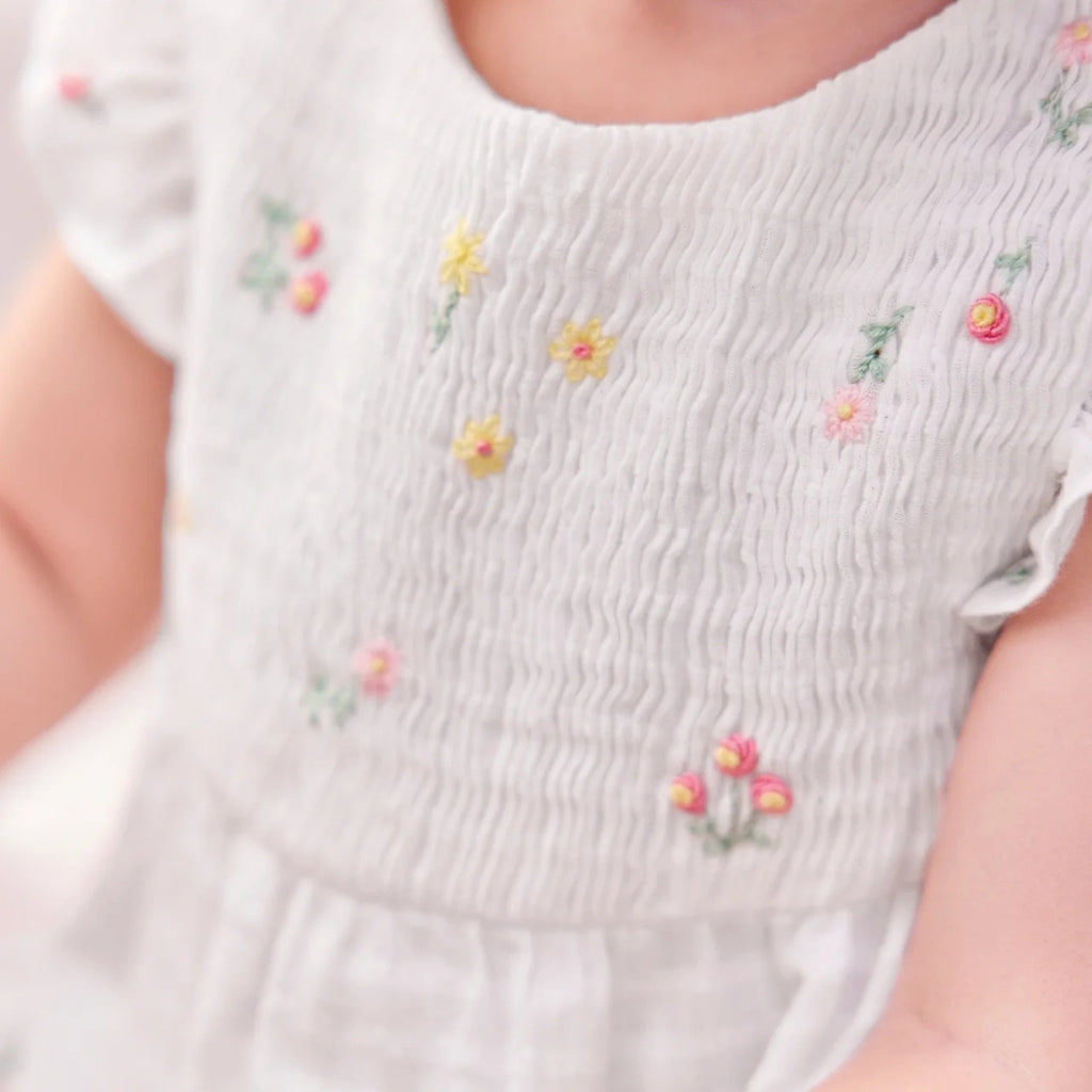 Tartine Et Chocolat Floral Embroidered Romper