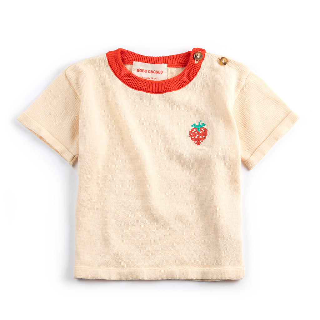 Bobo Choses Pixel Strawberry Knitted T-shirt