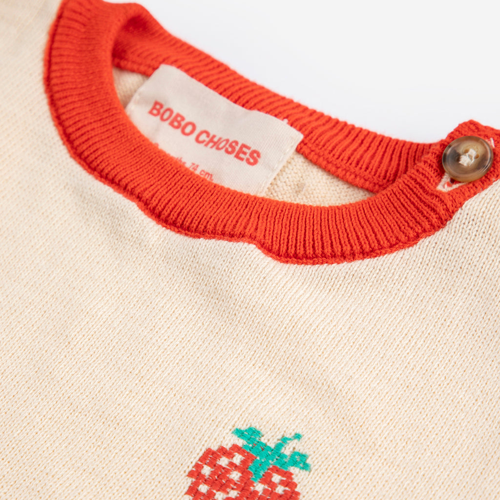 Bobo Choses Pixel Strawberry Knitted T-shirt