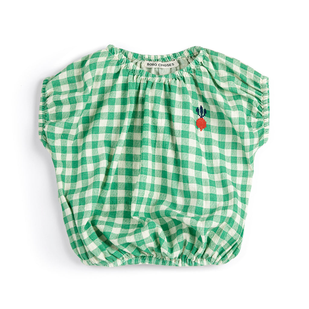 Bobo Choses Pixel Sugar Beet Vichy Woven Blouse