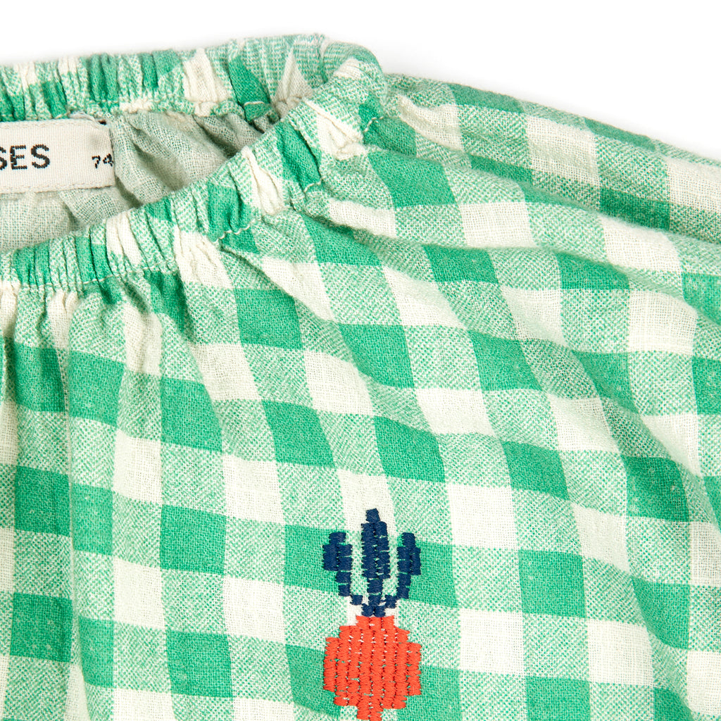 Bobo Choses Pixel Sugar Beet Vichy Woven Blouse