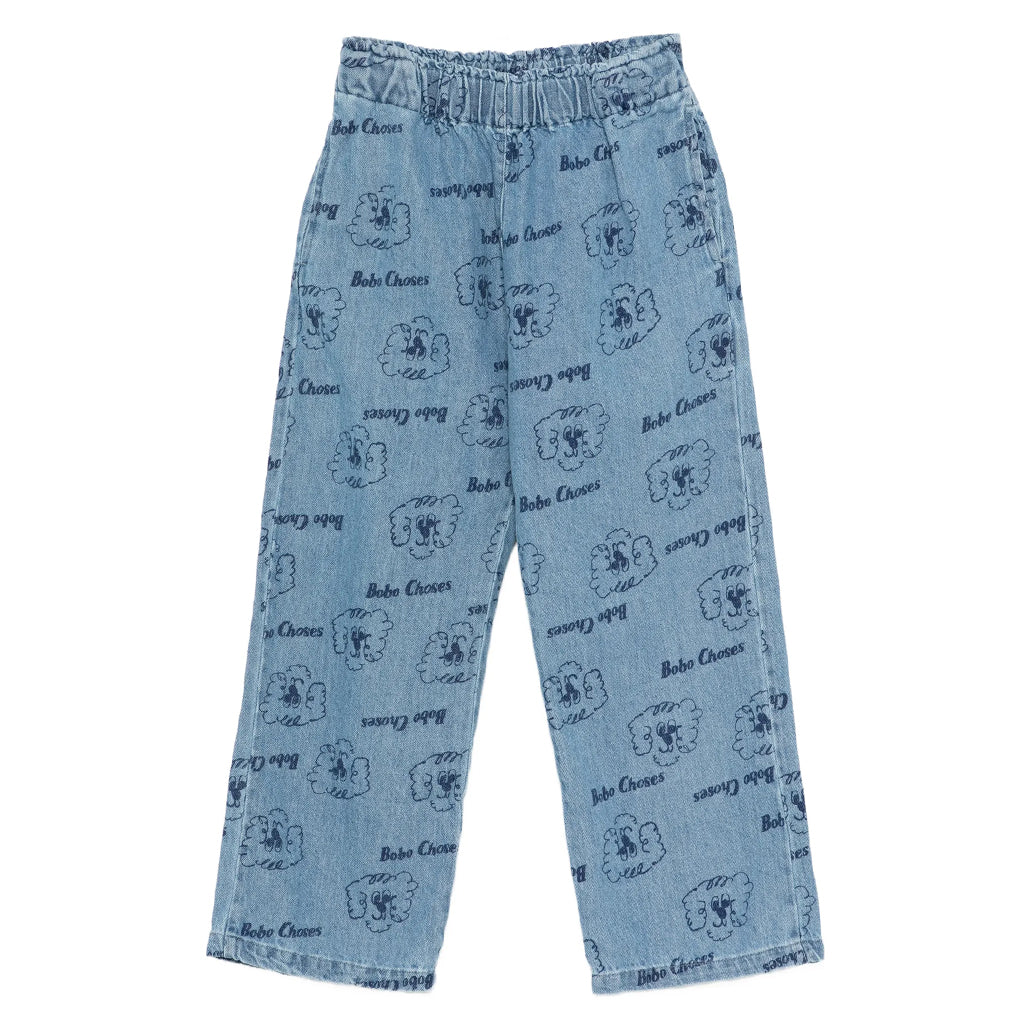 Bobo Choses Pickles the Dog All Over Light Denim Pants