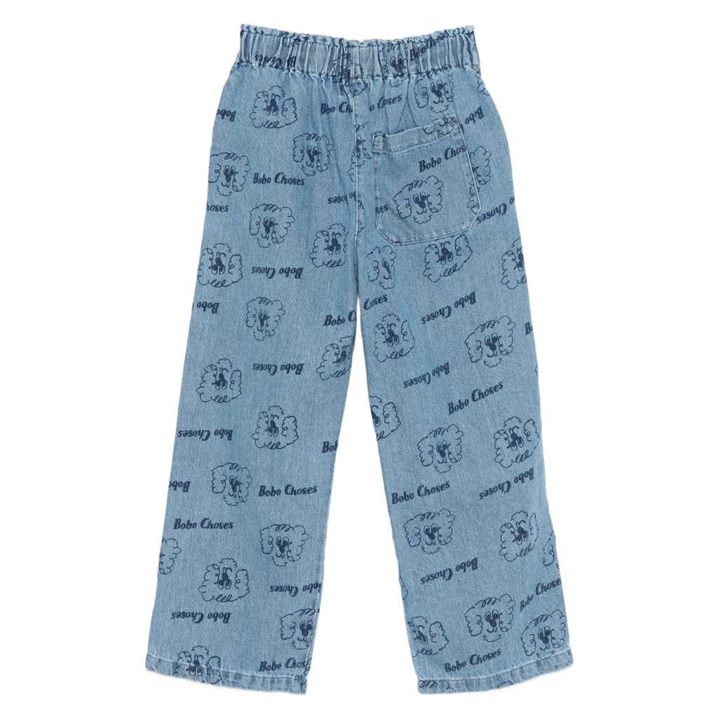 Bobo Choses Pickles the Dog All Over Light Denim Pants