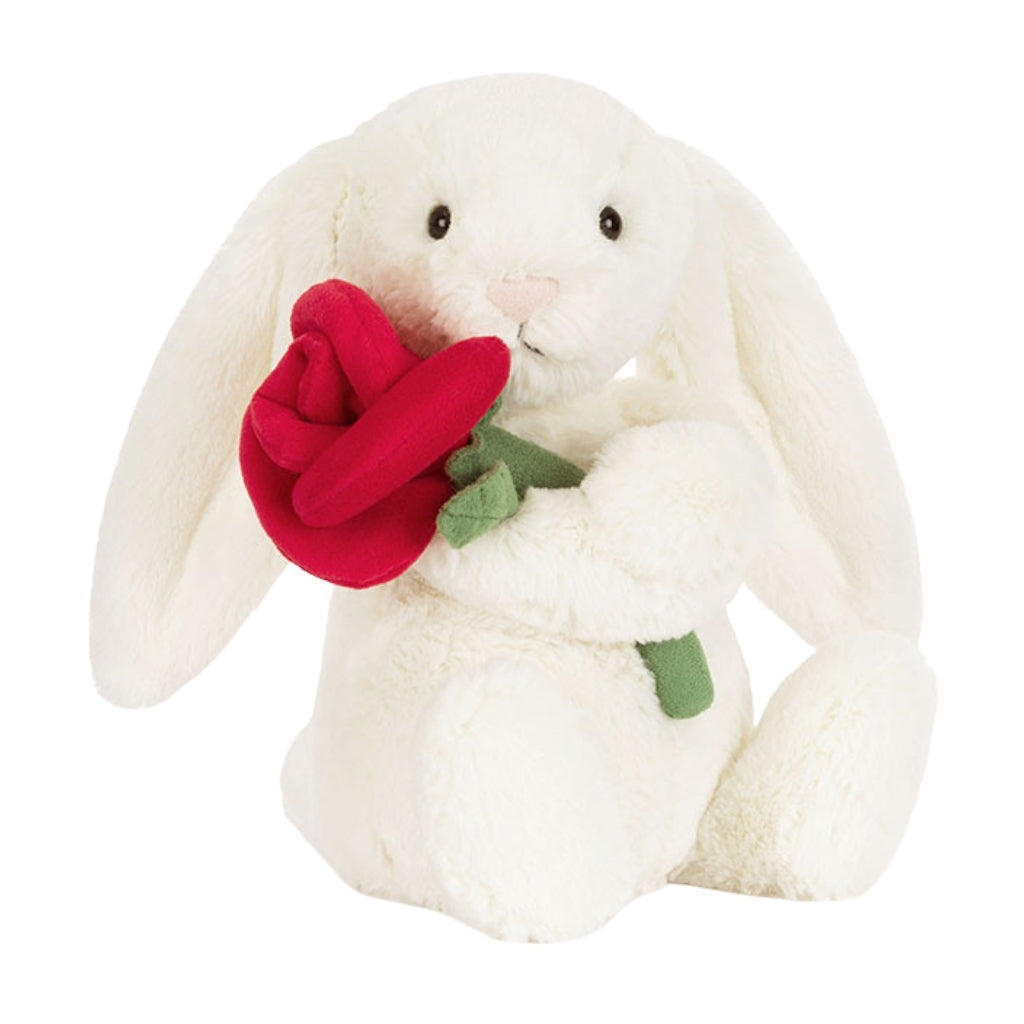 Jellycat Cream Bunny With Rose