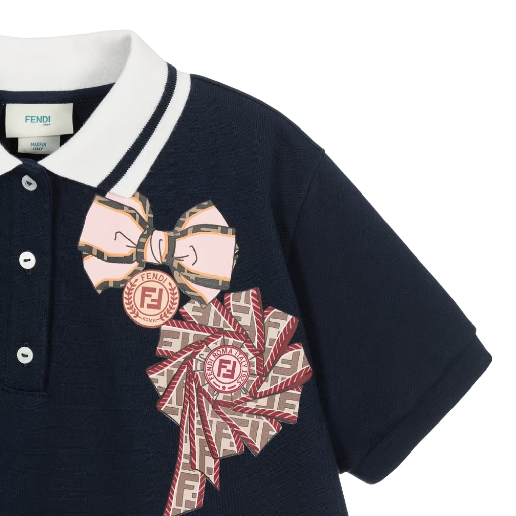 Fendi Kids Ribbon Polo T-shirt