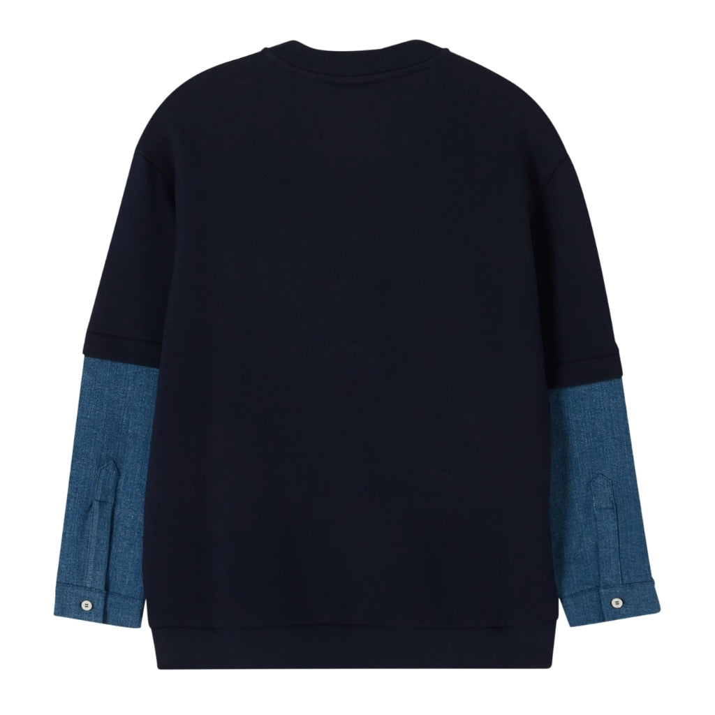Fendi Kids Denim Sleeve Sweatshirt