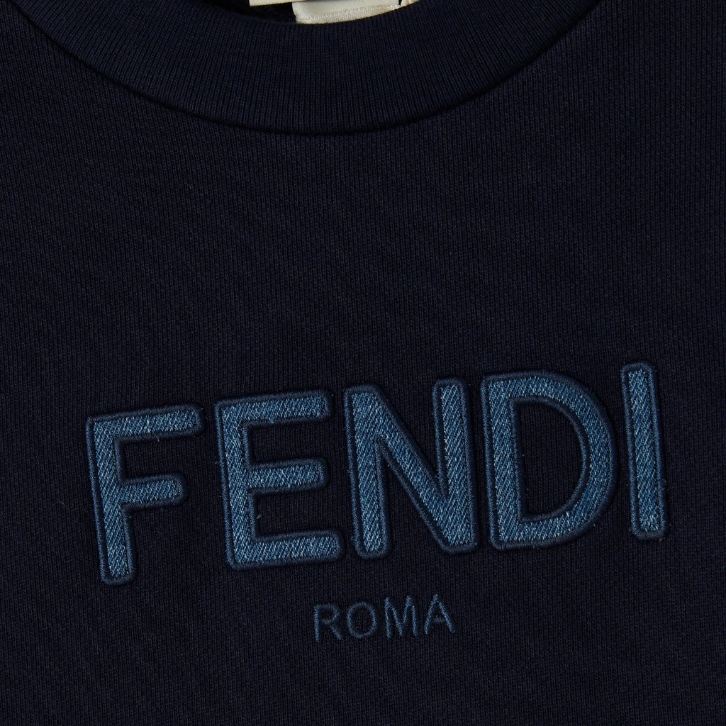 Fendi Kids Denim Sleeve Sweatshirt