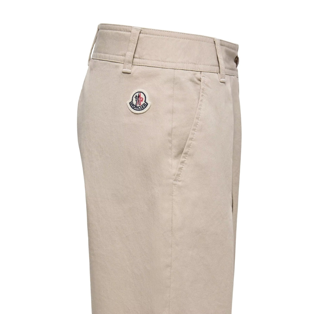 Moncler Enfant Pleated Stretch Cotton Gabardine Trousers