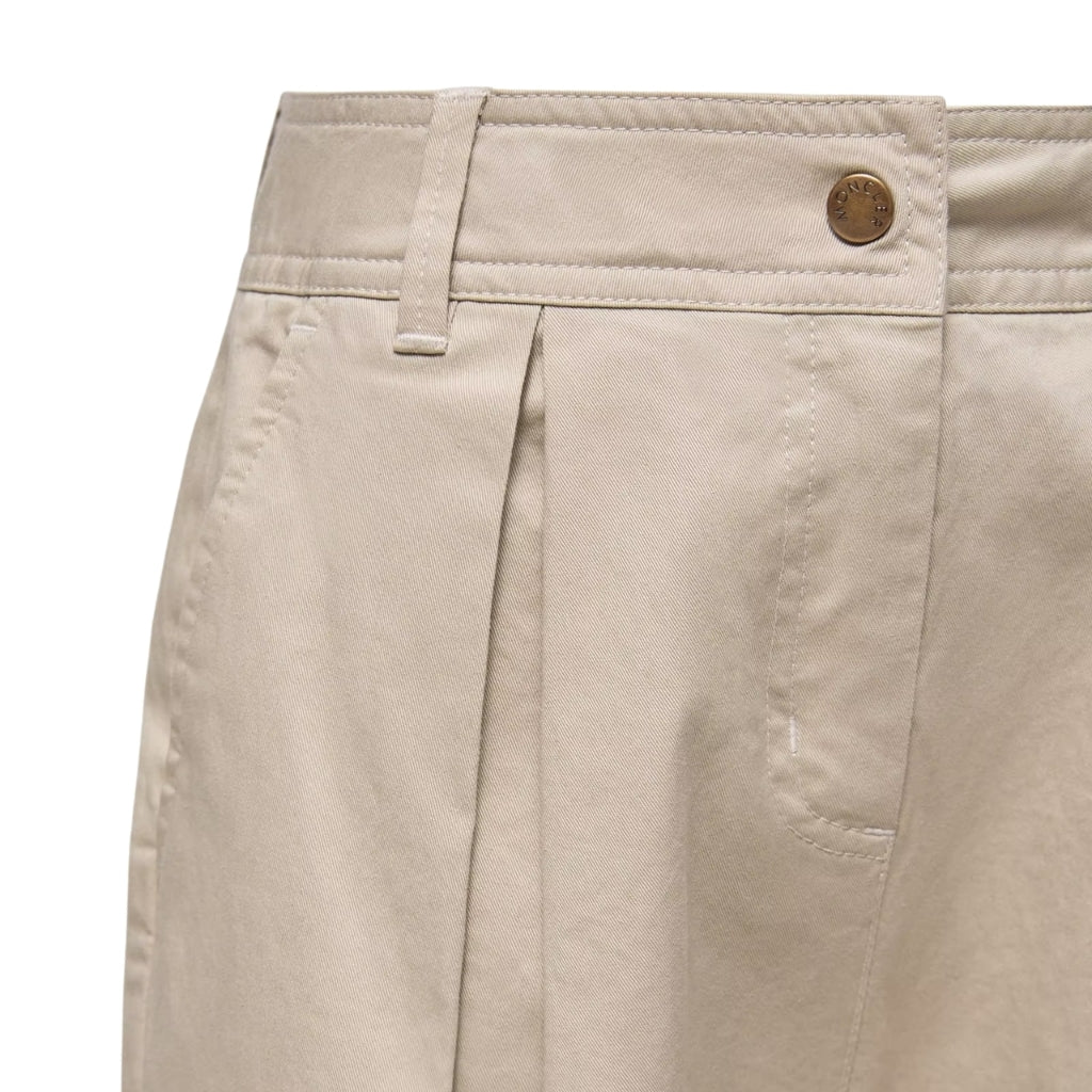 Moncler Enfant Pleated Stretch Cotton Gabardine Trousers