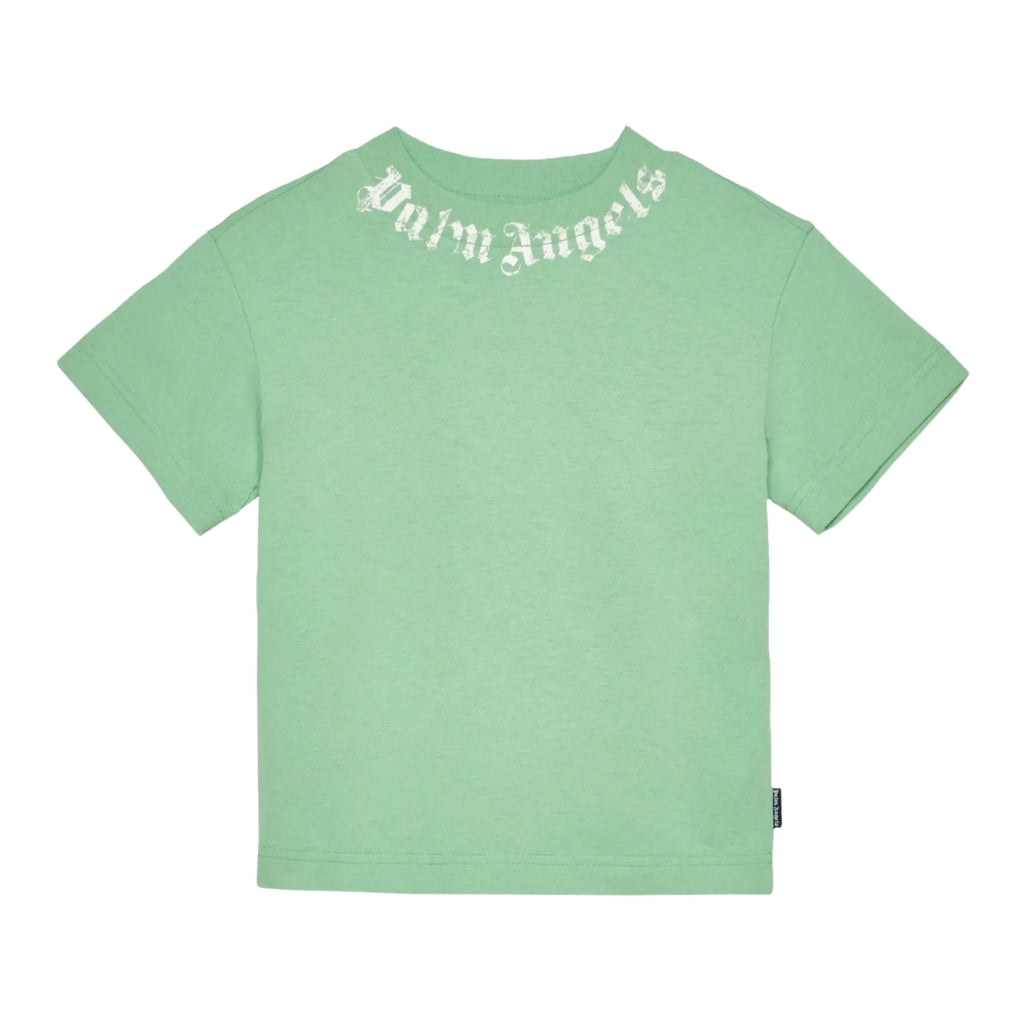Palm Angels Kids Neck Logo Brushed Tee