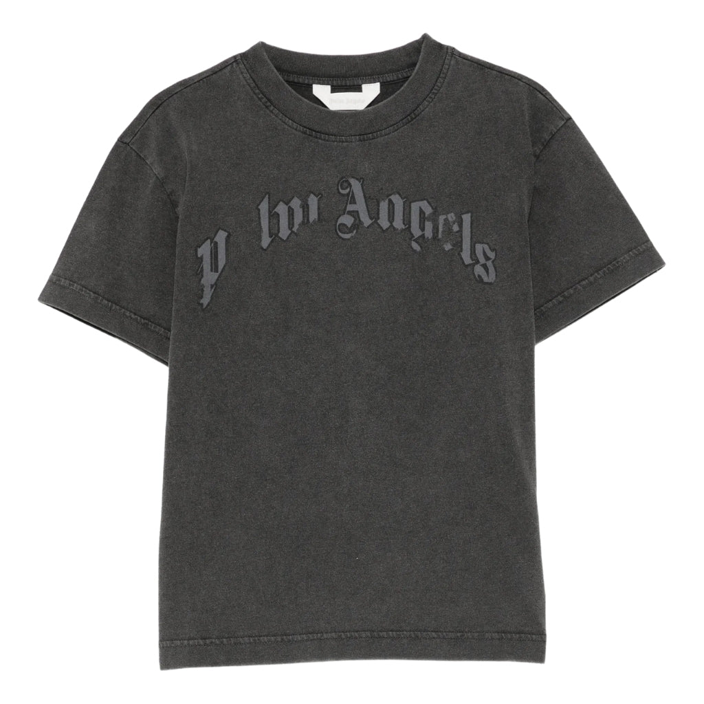 Palm Angels Kids Curved Logo Faded Tee