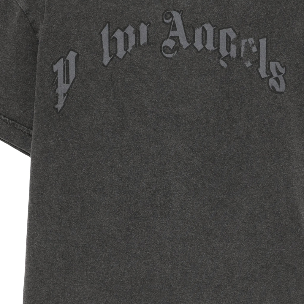 Palm Angels Kids Curved Logo Faded Tee