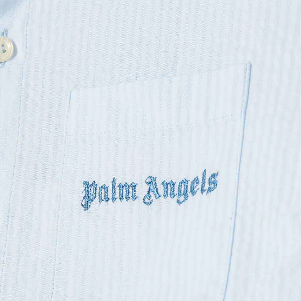 Palm Angels Kids Korean Collar Track Shirt