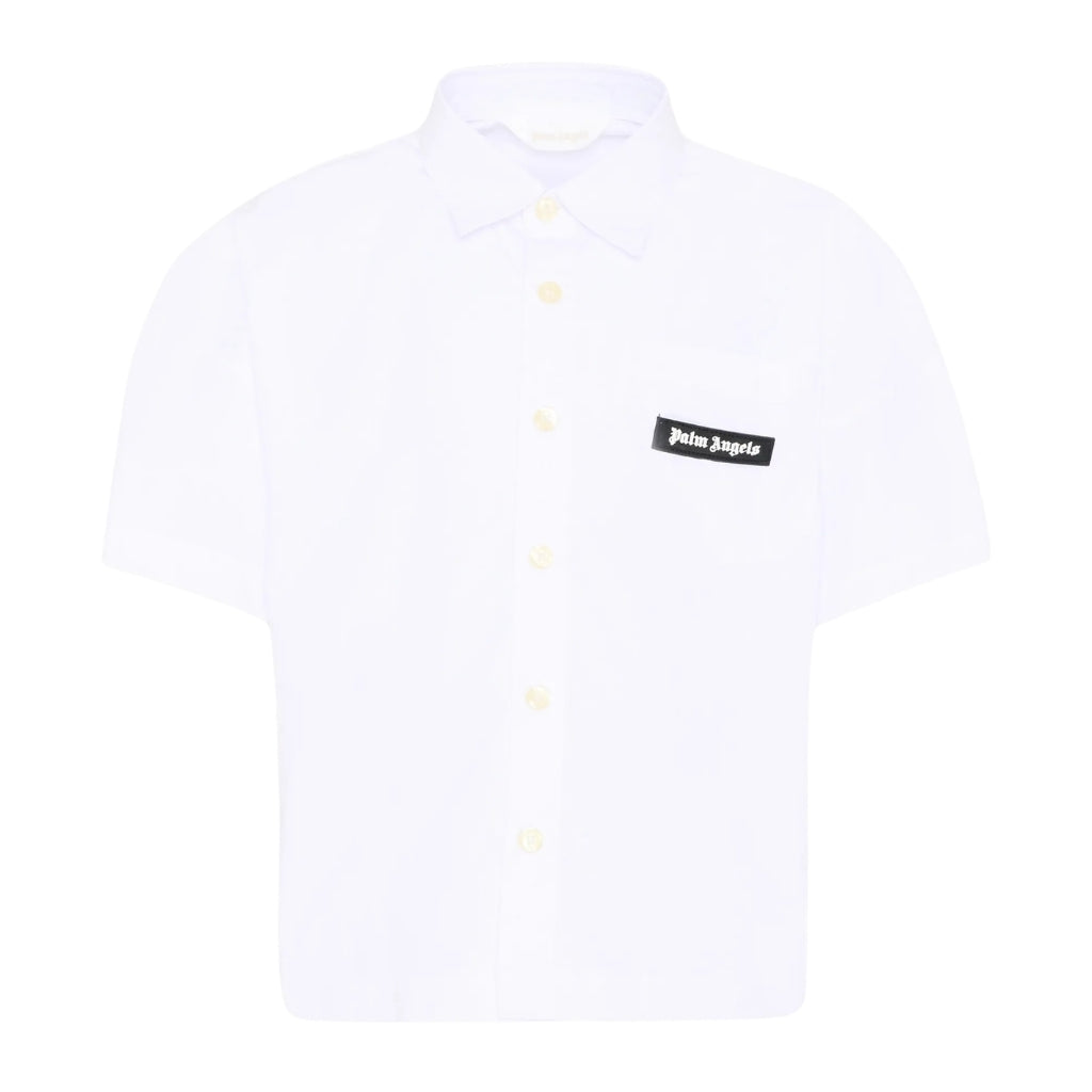 Palm Angels Kids Curved Logo Over Shirt