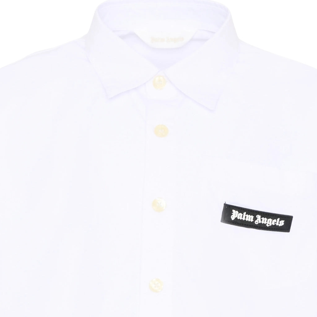 Palm Angels Kids Curved Logo Over Shirt