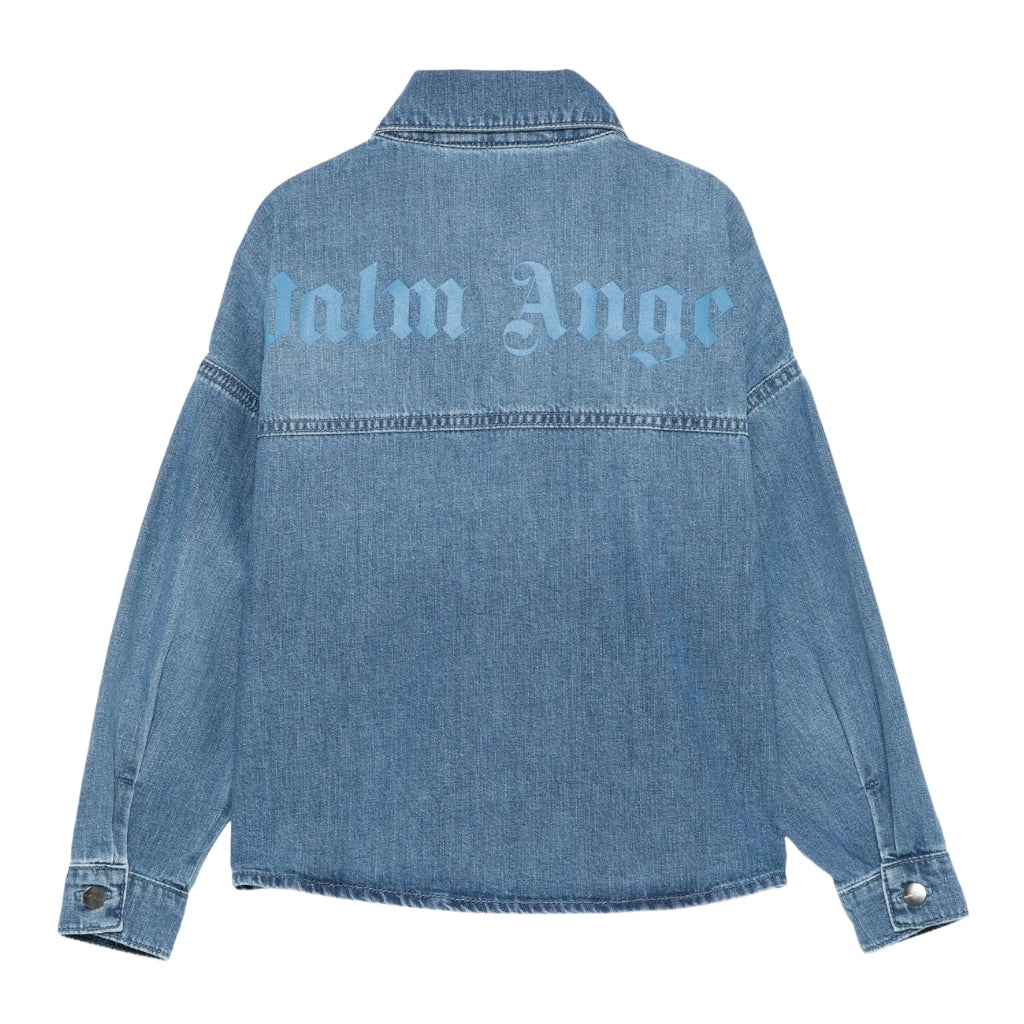Palm Angels Kids Overlogo Chambray Overshirt
