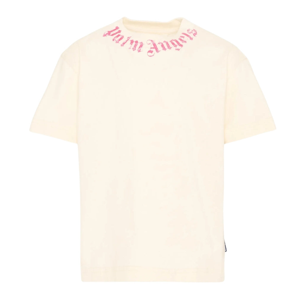 Palm Angels Kids Neck Logo Brushed T-shirt