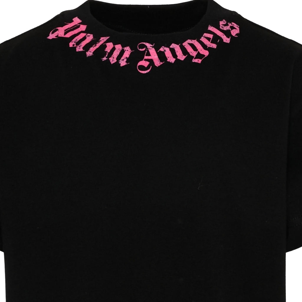 Palm Angels Kids Neck Logo Brushed T-shirt