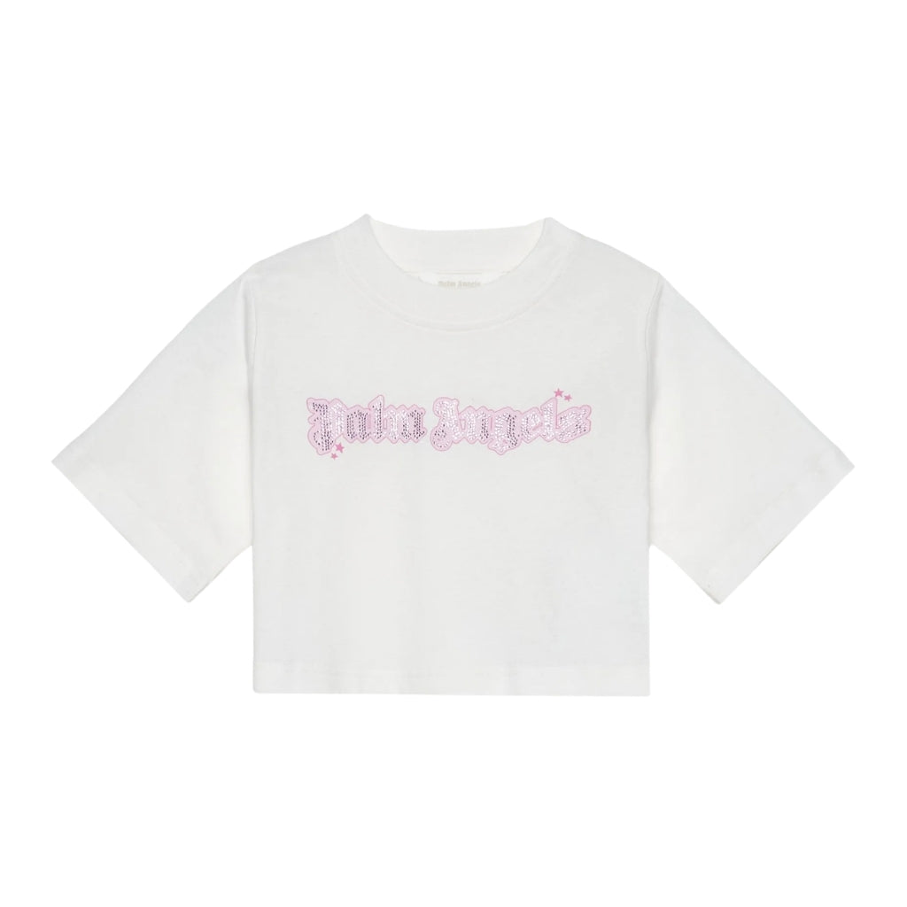 Palm Angels Kids Shiny Studs Cropped Over Tee