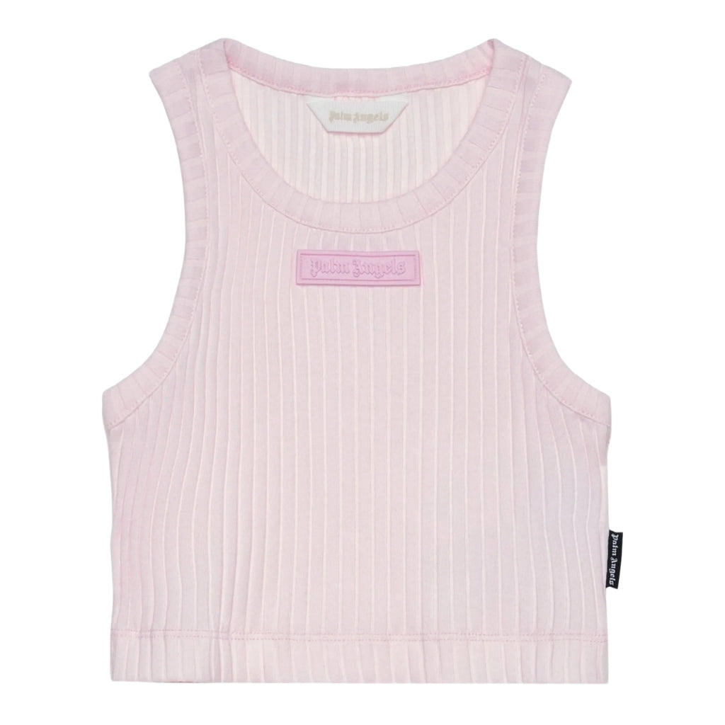 Palm Angels Kids Logo Rib Tank Top