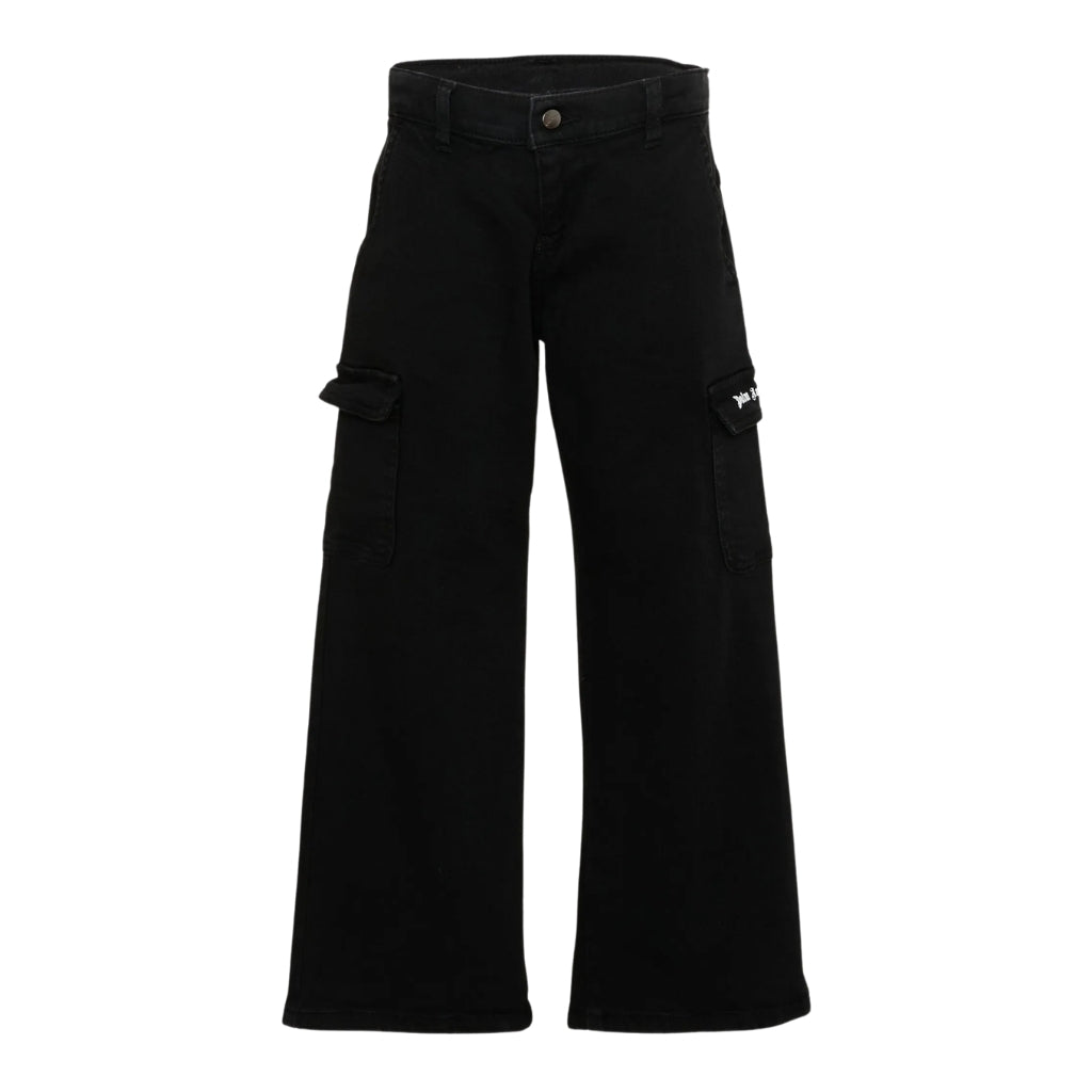 Palm Angels Kids Logo Cargo Drill Pants