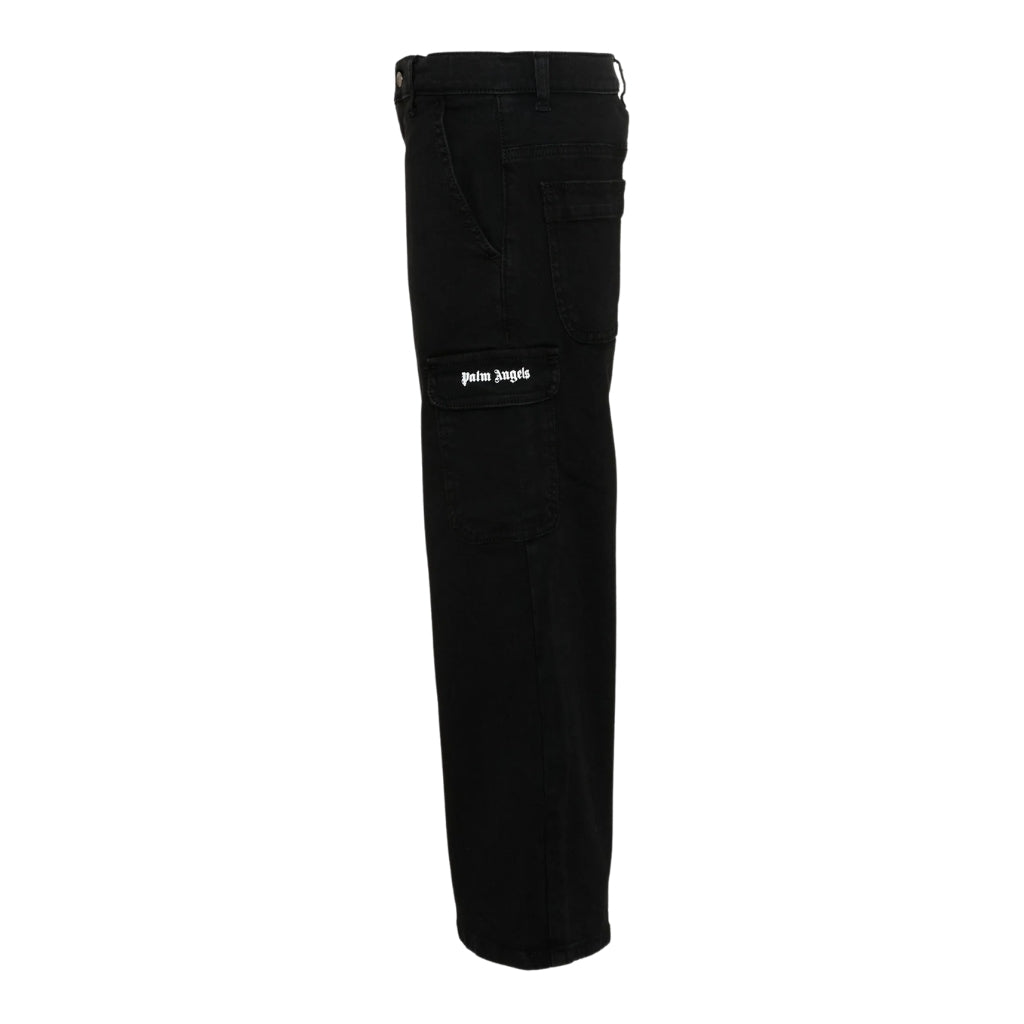 Palm Angels Kids Logo Cargo Drill Pants