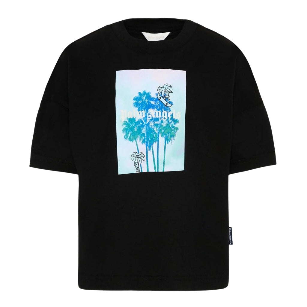 Palm Angels Kids Palms Landscape Over Tee