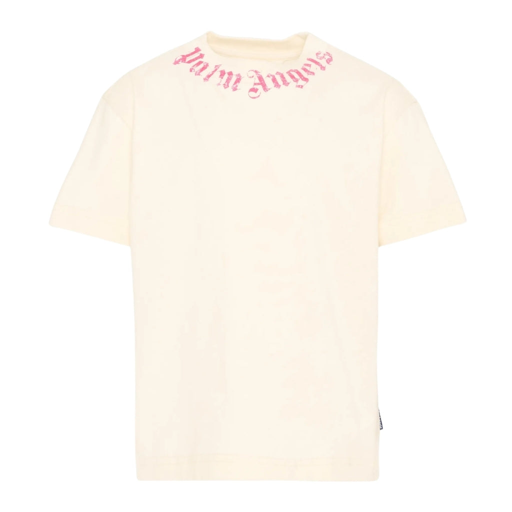 Palm Angels Kids Neck Logo Brushed T-shirt