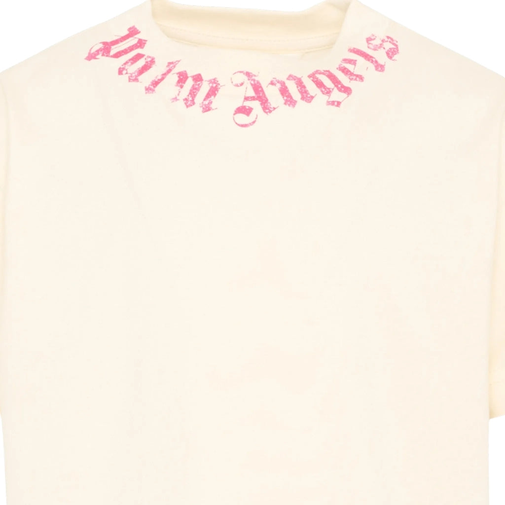 Palm Angels Kids Neck Logo Brushed T-shirt