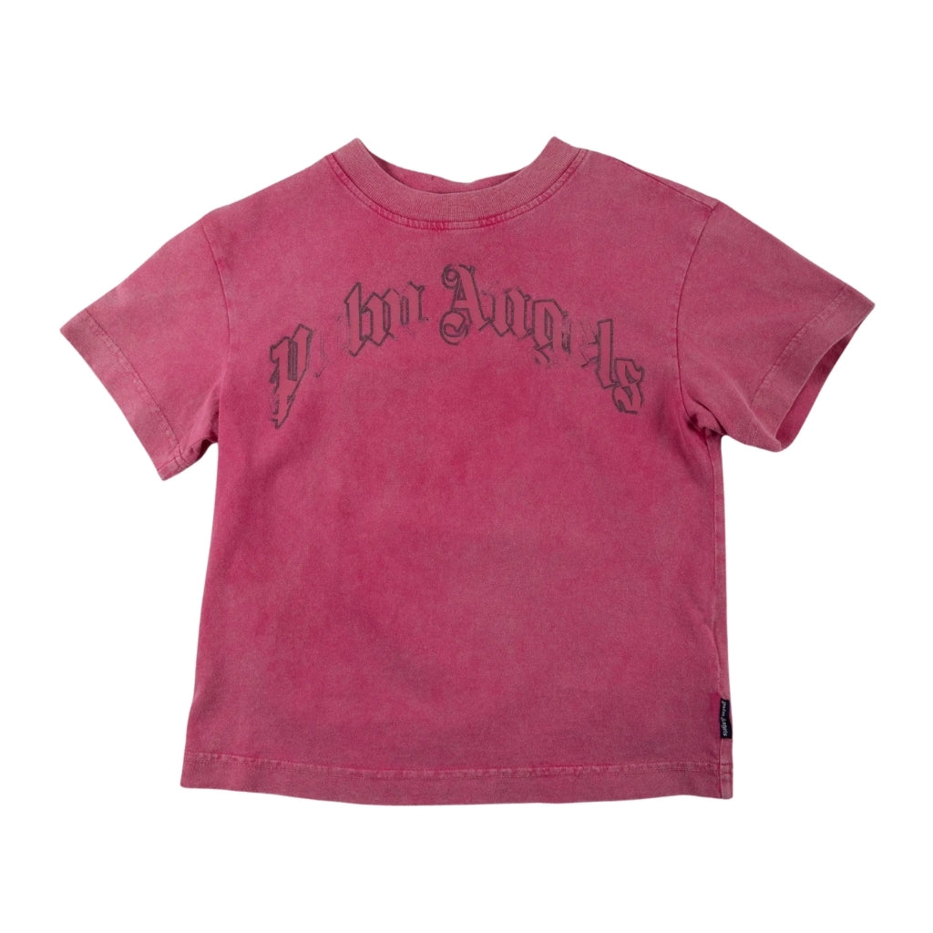 Palm Angels Kids Curved Logo Faded T-shirt