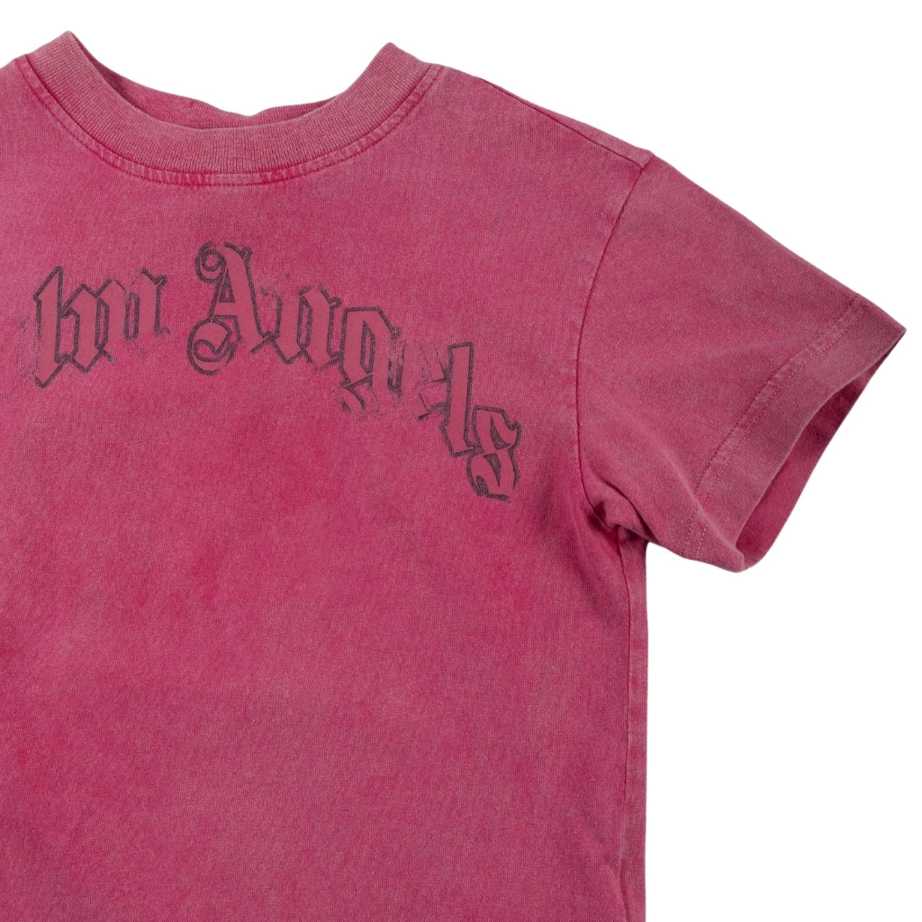 Palm Angels Kids Curved Logo Faded T-shirt