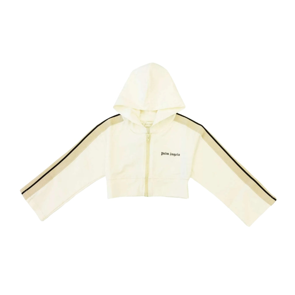 Palm Angels Kids Track Cropped Zip Hoodie