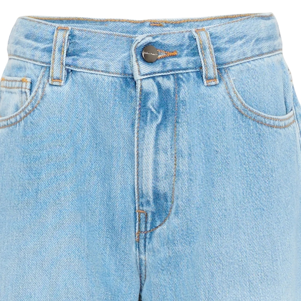 Palm Angels Kids Logo Baggy Denim Bermuda
