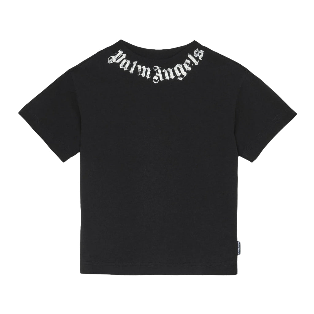 Palm Angels Kids Neck Logo Brushed Tee