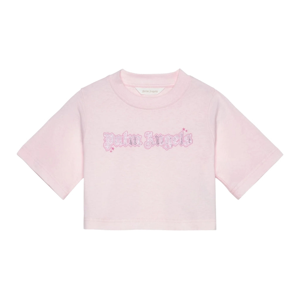 Palm Angels Kids Shiny Studs Cropped Over Tee
