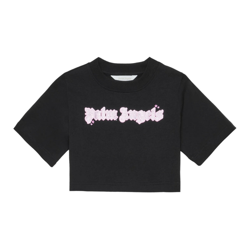 Palm Angels Kids Shiny Studs Cropped Over Tee