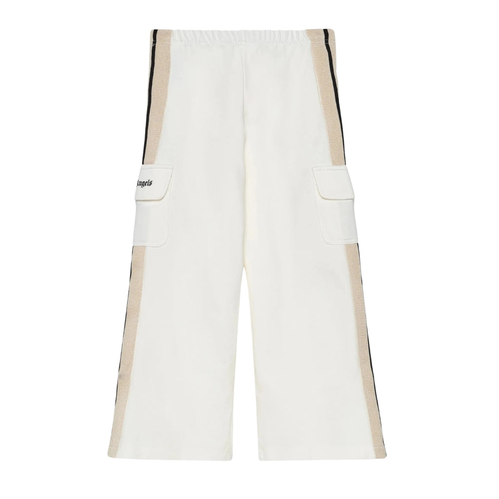 Palm Angels Kids Track Wide Leg Cargo Pant