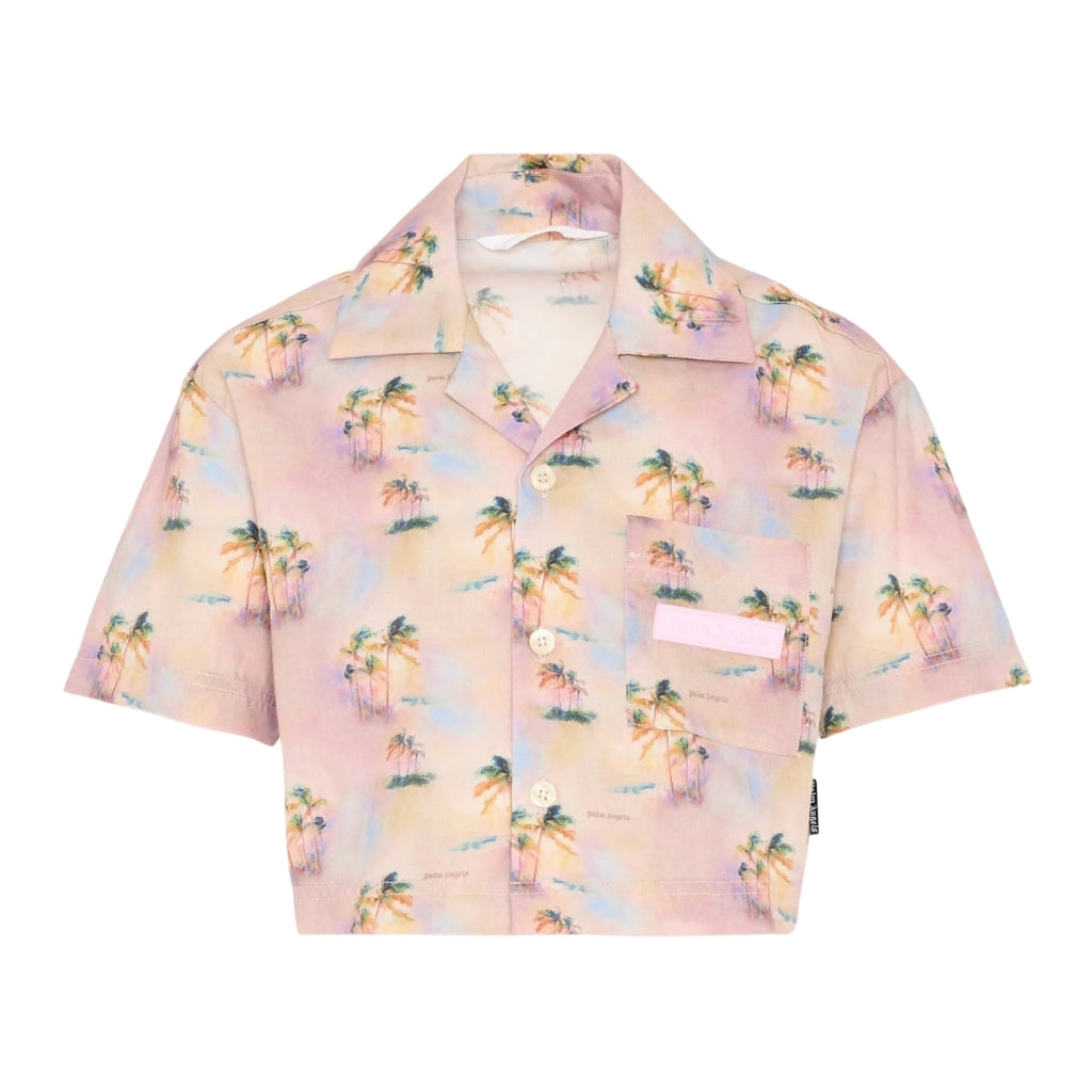 Palm Angels Kids Palms Cropped Shirt